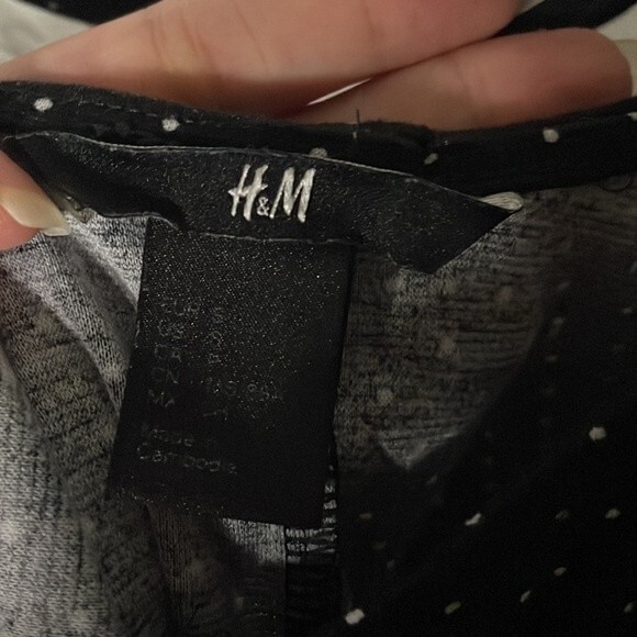 H&M Sleeveless Polka Dots Black White Skater Dress Size Small - Picture 8 of 9